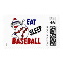 Eat Sleep Baseball Sock Monkey postage