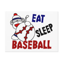 Eat Sleep Baseball Sock Monkey postcards