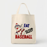 Eat Sleep Baseball Sock Monkey Tote Bag