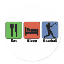 Eat Sleep Baseball Stickers