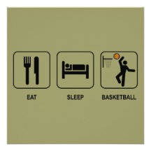 Eat Sleep Basketball Invitation