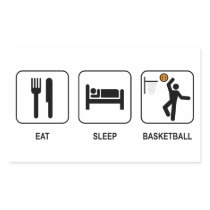 Eat Sleep Basketball Rectangle Sticker
