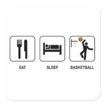 Eat Sleep Basketball Sticker
