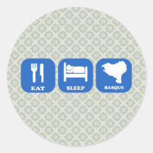 Eat Sleep Basque Round Sticker