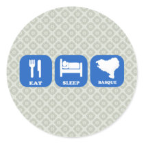 Eat Sleep Basque Round Sticker