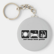 eat sleep bass guitar keychains