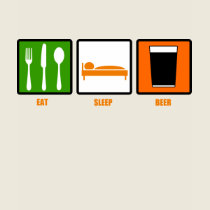 Eat Sleep Beer T-Shirt by ruderetro Eat Sleep Beer T-Shirt