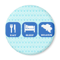 Eat Sleep Belgium Fridge Magnet