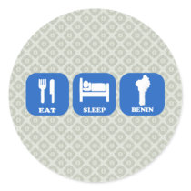 Eat Sleep Benin Round Sticker