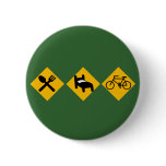 Eat Sleep Bicycle Road Signs Button
