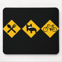 Eat Sleep Bicycle Road Signs Mouse Mats