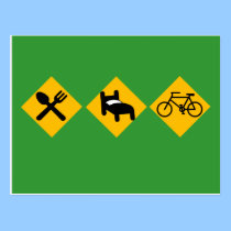 Eat Sleep Bicycle Road Signs postcards