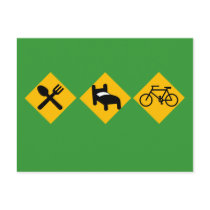 Eat Sleep Bicycle Road Signs postcards by BicycleFun Eat Sleep Bicycle Road Signs postcards