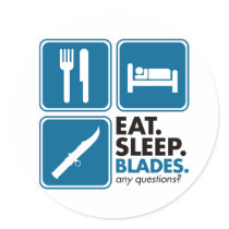 Eat Sleep Blades - Blue stickers by visualnewbie Eat Sleep Blades - Blue stickers