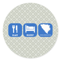 Eat Sleep Bosnia Herzegovina Round Sticker