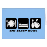 Eat sleep bowling card