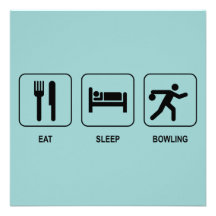 Eat Sleep Bowling Invitation