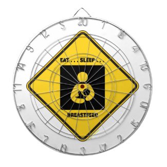 Eat ... Sleep ... Breastfeed (Yellow Diamond Sign) Dart Boards