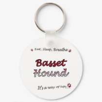 Eat Sleep Breathe Basset Hound Keychain by GreyWolfCreation Eat Sleep Breathe Basset Hound Keychain