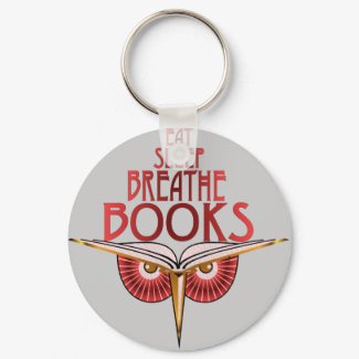 Eat Sleep Breathe Books Keychain keychain
