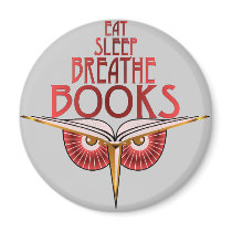 Eat Sleep Breathe Books Magnet