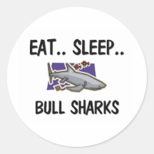 Eat Sleep BULL SHARKS Stickers