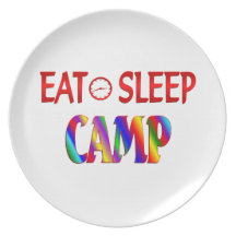 Eat Sleep Camp Party Plate