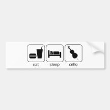 eat sleep cello bumper stickers