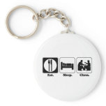 eat sleep chess keychains