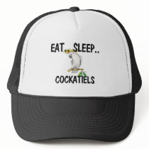 Eat Sleep COCKATIELS hats