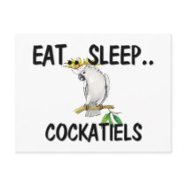 Eat Sleep COCKATIELS postcards