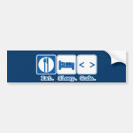 eat sleep code (html) bumper sticker eat sleep code (html) bumper sticker