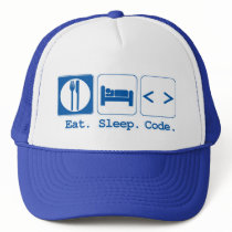 eat sleep code (html) hats
