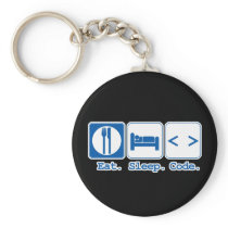 eat sleep code (html) keychain