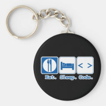 eat sleep code (html) keychain