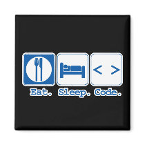 eat sleep code (html) refrigerator magnet