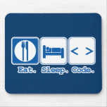 eat sleep code (html) mouse mats