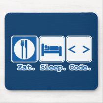 eat sleep code (html) mousepads