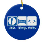 eat sleep code (html) christmas ornaments