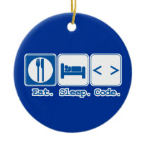 eat sleep code (html) christmas ornaments