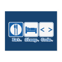 eat sleep code (html) postcard