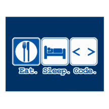 eat sleep code (html) postcard