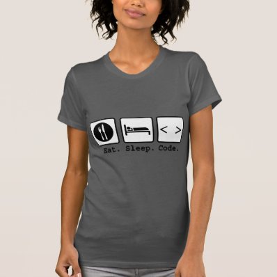 eat sleep code Nerd Wear Tshirt