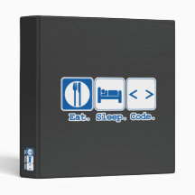 Eat Sleep Code Notebook 3 Ring Binder