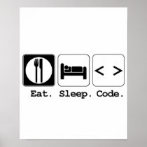 eat sleep code print