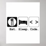 eat sleep code (html) poster | Zazzle