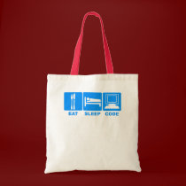 Eat Sleep Code Totes bags