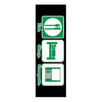 eat sleep computer (green) bookmark business card templates