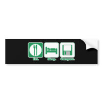 eat sleep computer (green) bumper sticker