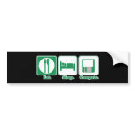eat sleep computer (green) bumper sticker